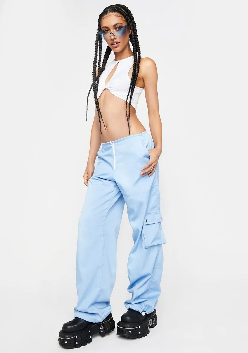 Cotton Drill Blue Xander Cargo Trousers sold by Dolls Kill product image thumbnail 3