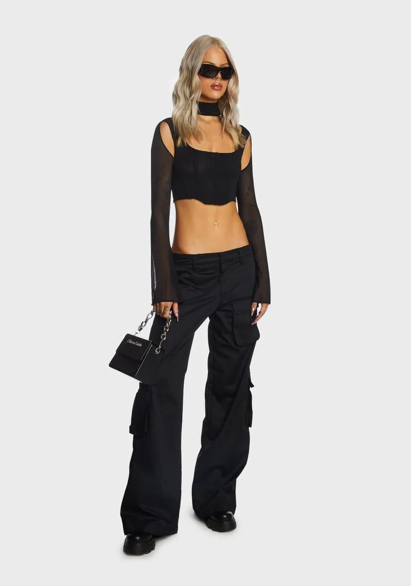 Black Crop Mesh Top sold by Dolls Kill product image thumbnail 5