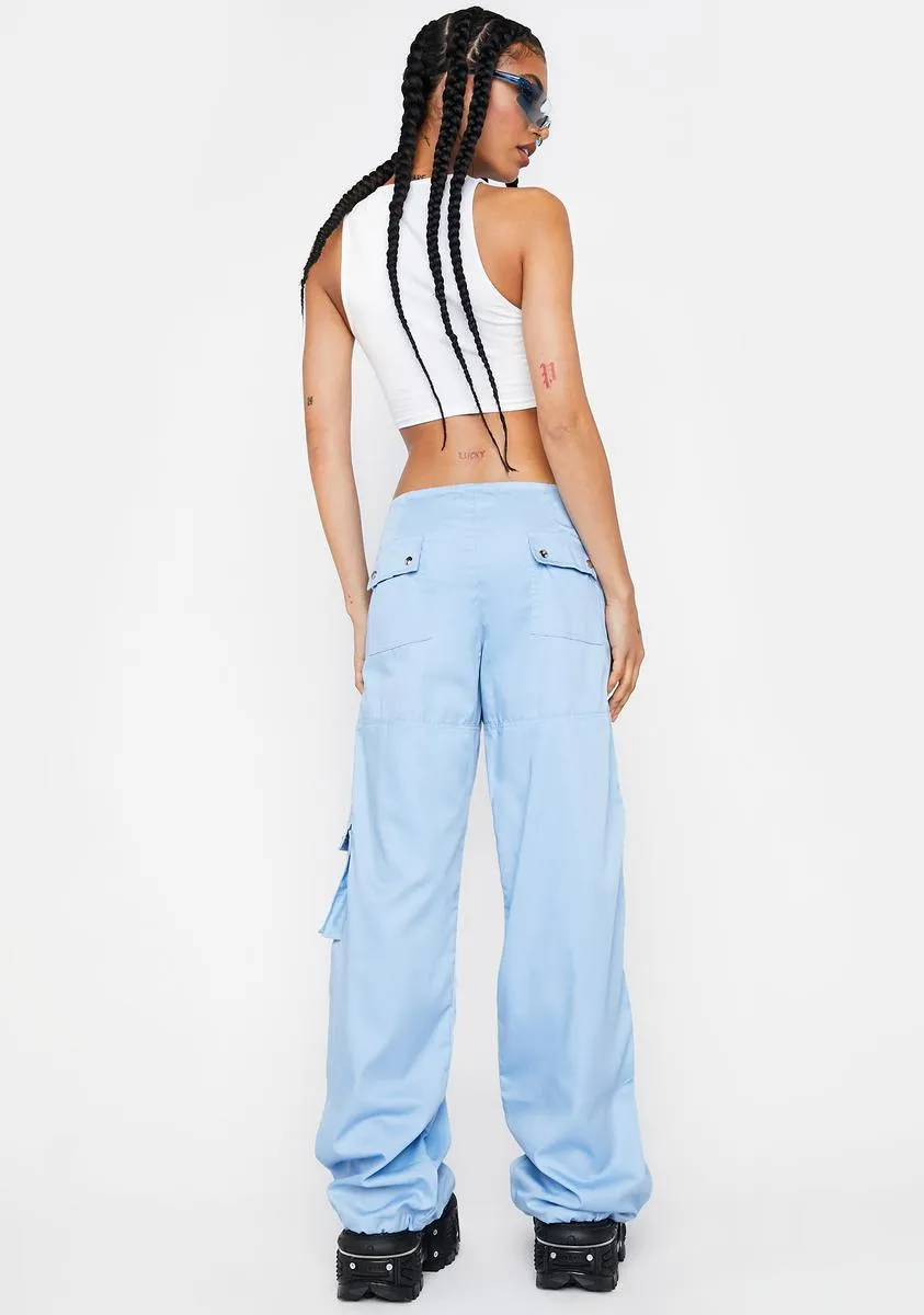 Cotton Drill Blue Xander Cargo Trousers sold by Dolls Kill product image thumbnail 4