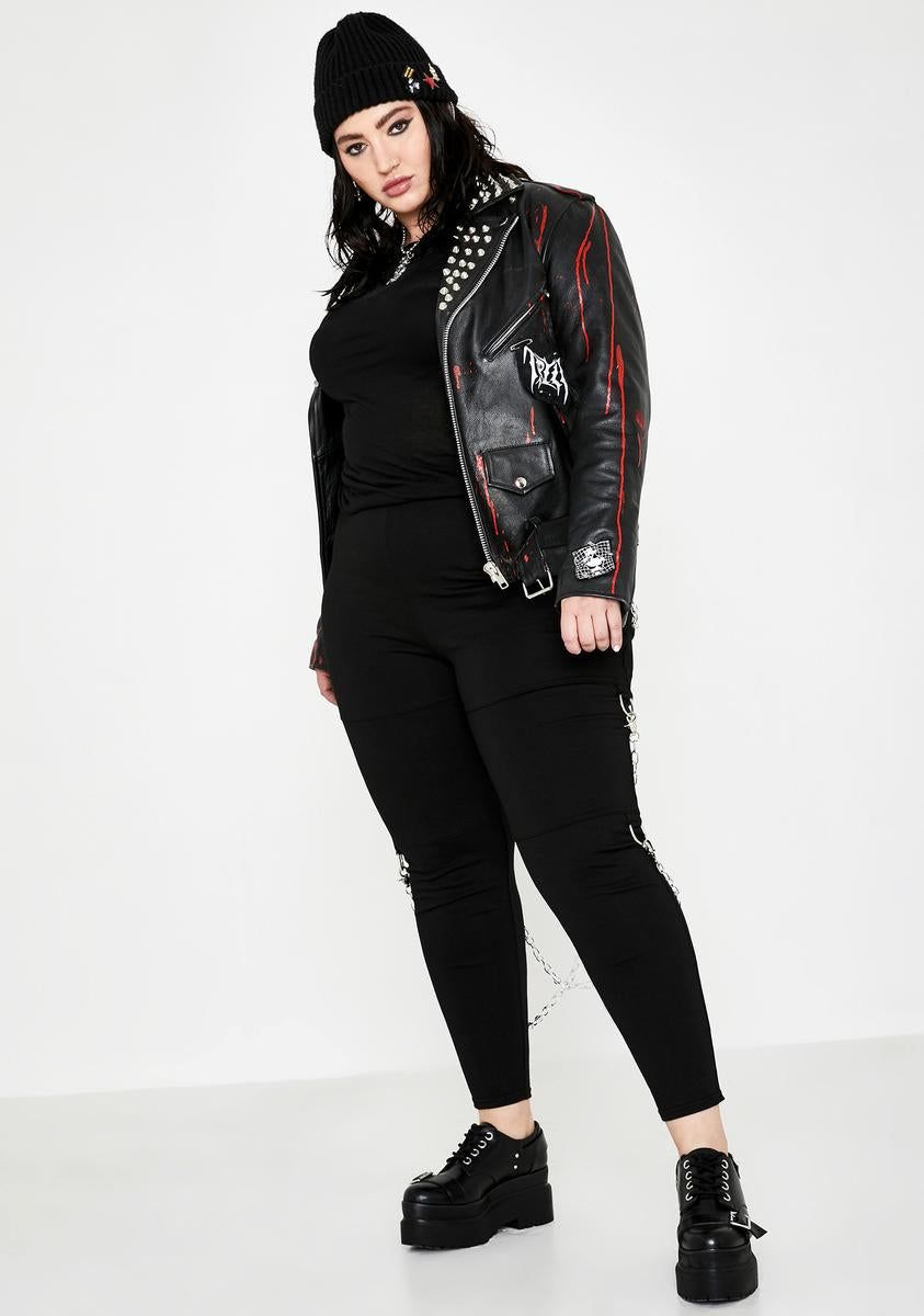 Such Tragic Irony Chained Leggings sold by Dolls Kill product image thumbnail 3