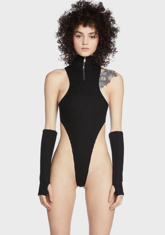 Topaz Knit Bodysuit And Gloves Set sold by Dolls Kill