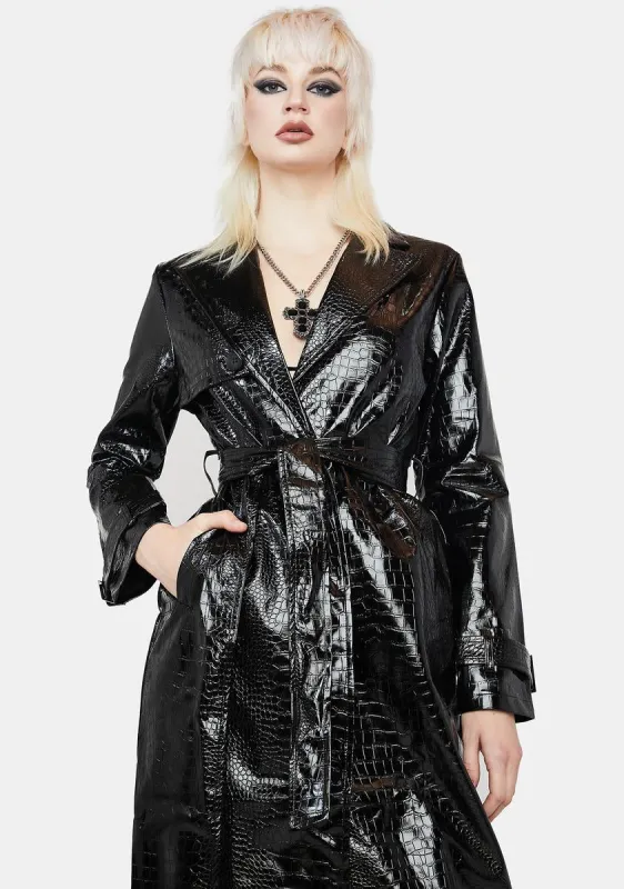 Midnight The Evidence Shows Trench Coat sold by Dolls Kill