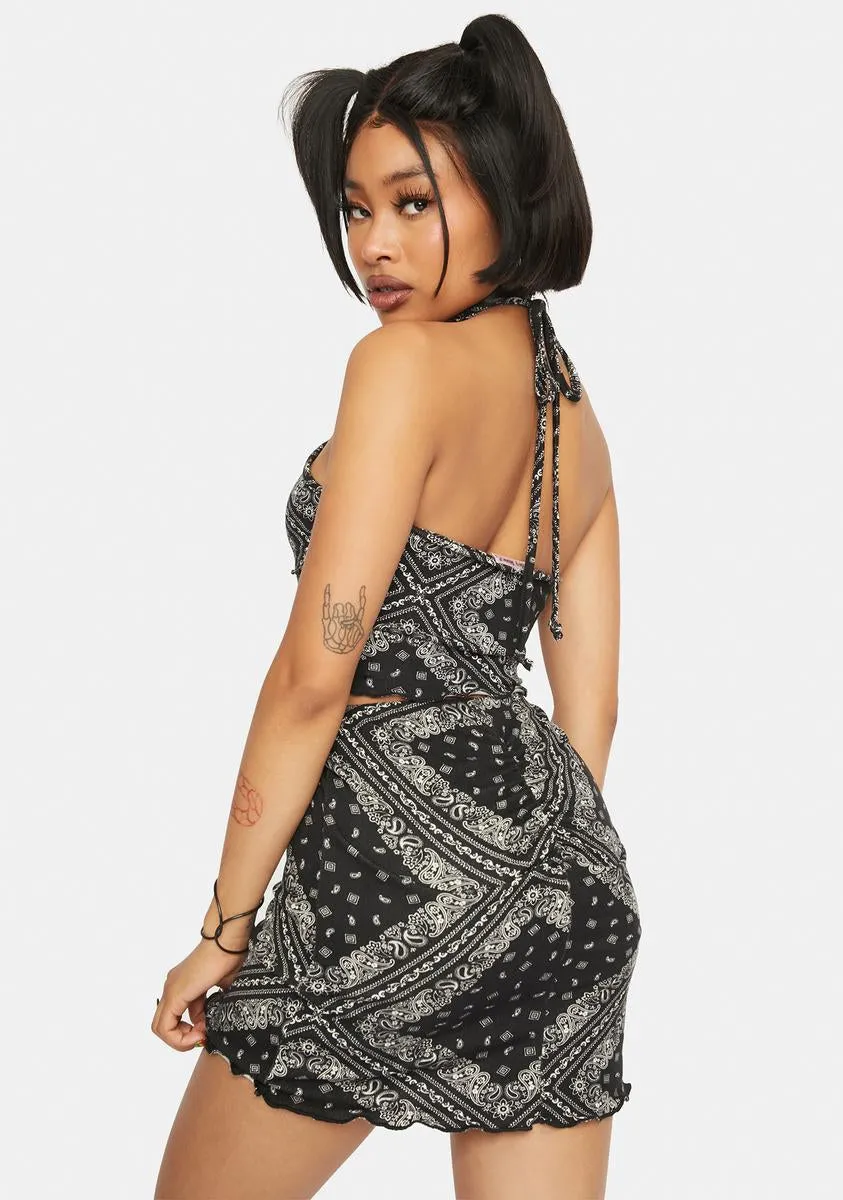 Black Bandana Print Skirt sold by Dolls Kill product image thumbnail 4