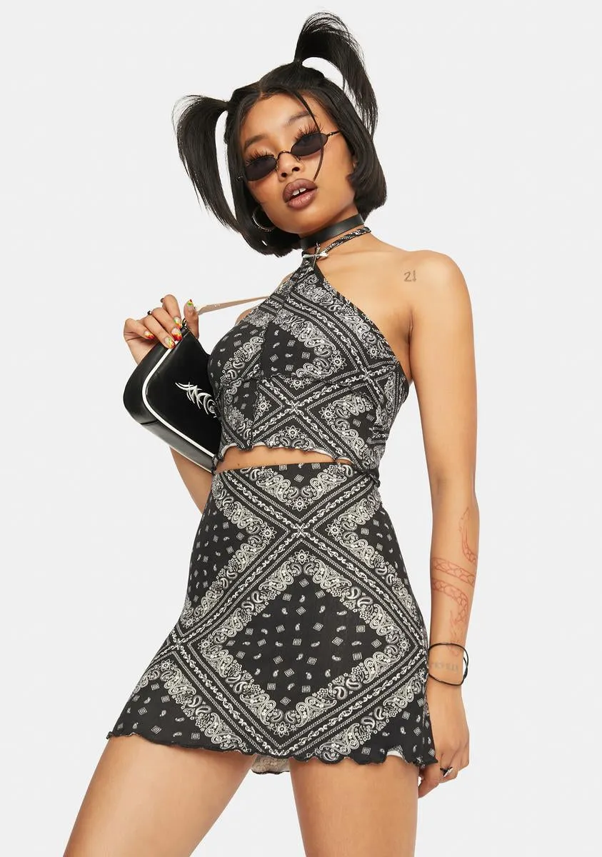 Black Bandana Print Skirt sold by Dolls Kill product image thumbnail 2