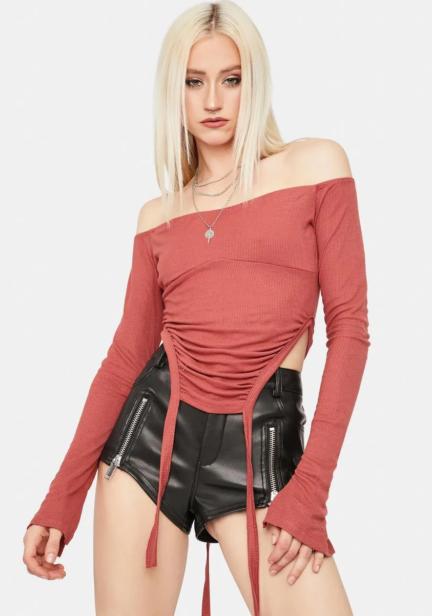 Rust To The Top Ruched Crop Top sold by Dolls Kill