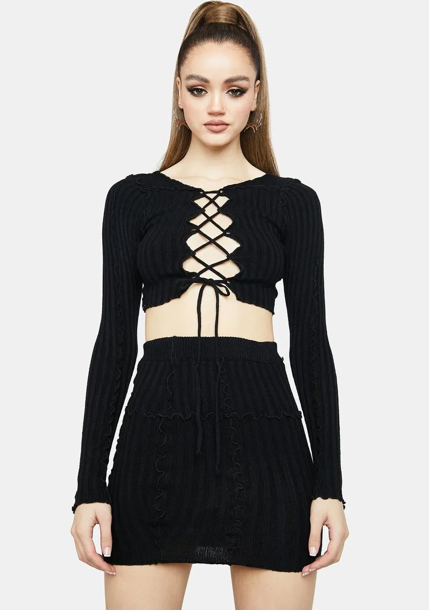 Got Your Attention Lace-Up Set sold by Dolls Kill