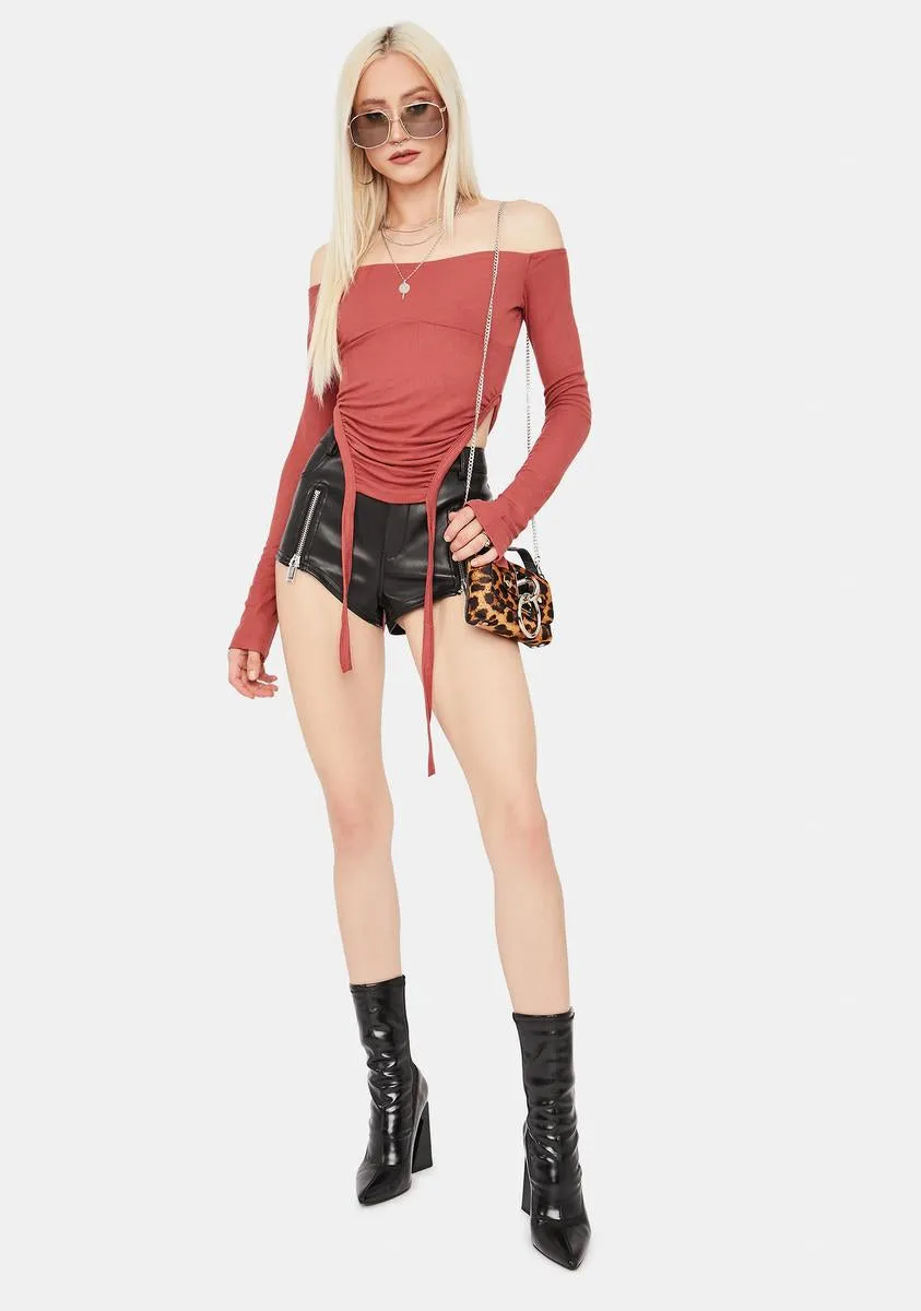 Rust To The Top Ruched Crop Top sold by Dolls Kill product image thumbnail 3