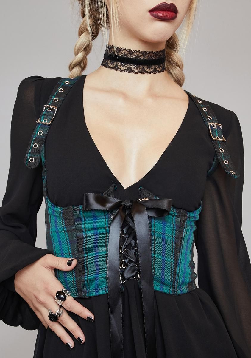 Deathly Bored Plaid Underbust Corset sold by Dolls Kill
