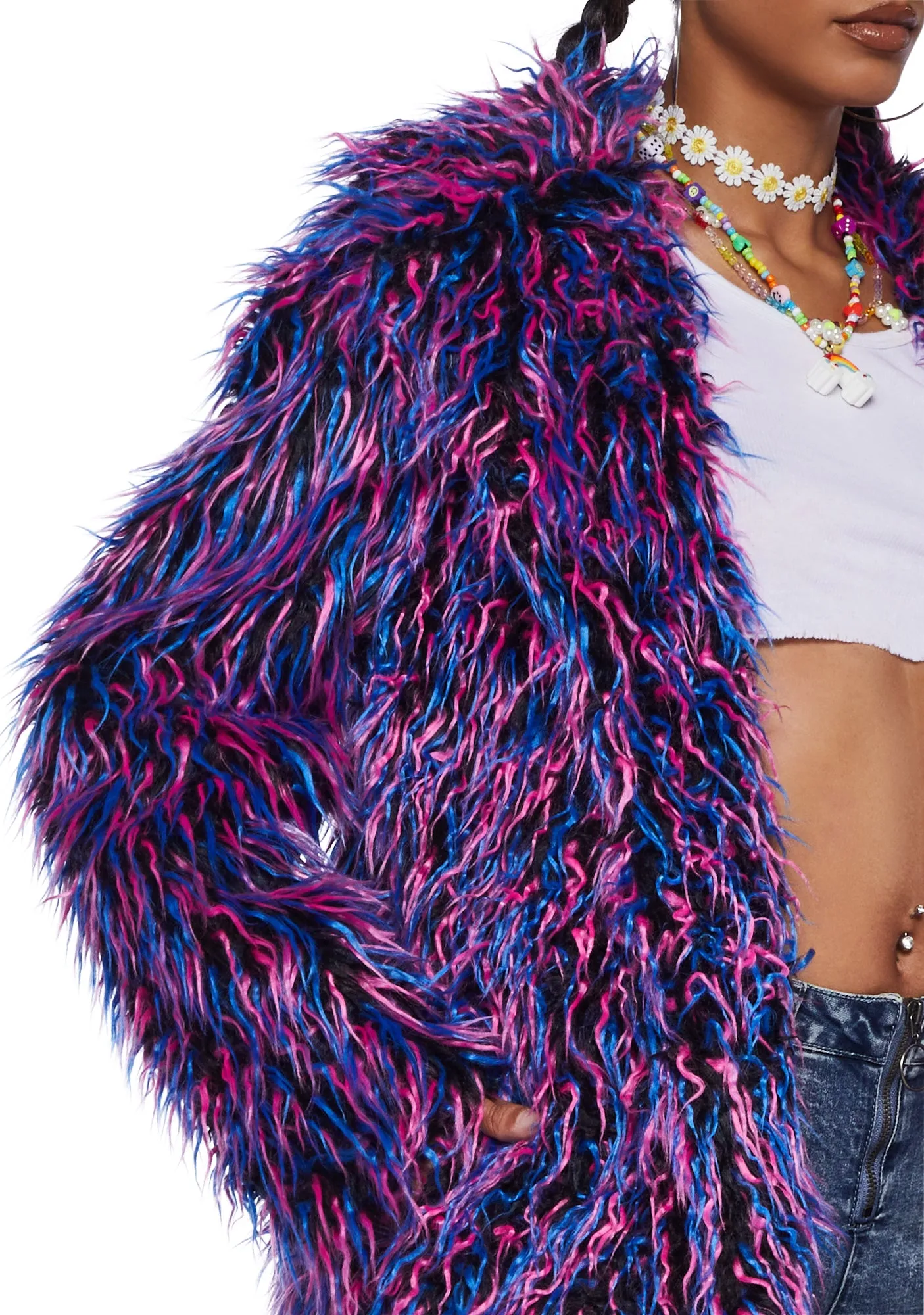 Neon Vibes Faux Fur Coat sold by Dolls Kill product image thumbnail 5