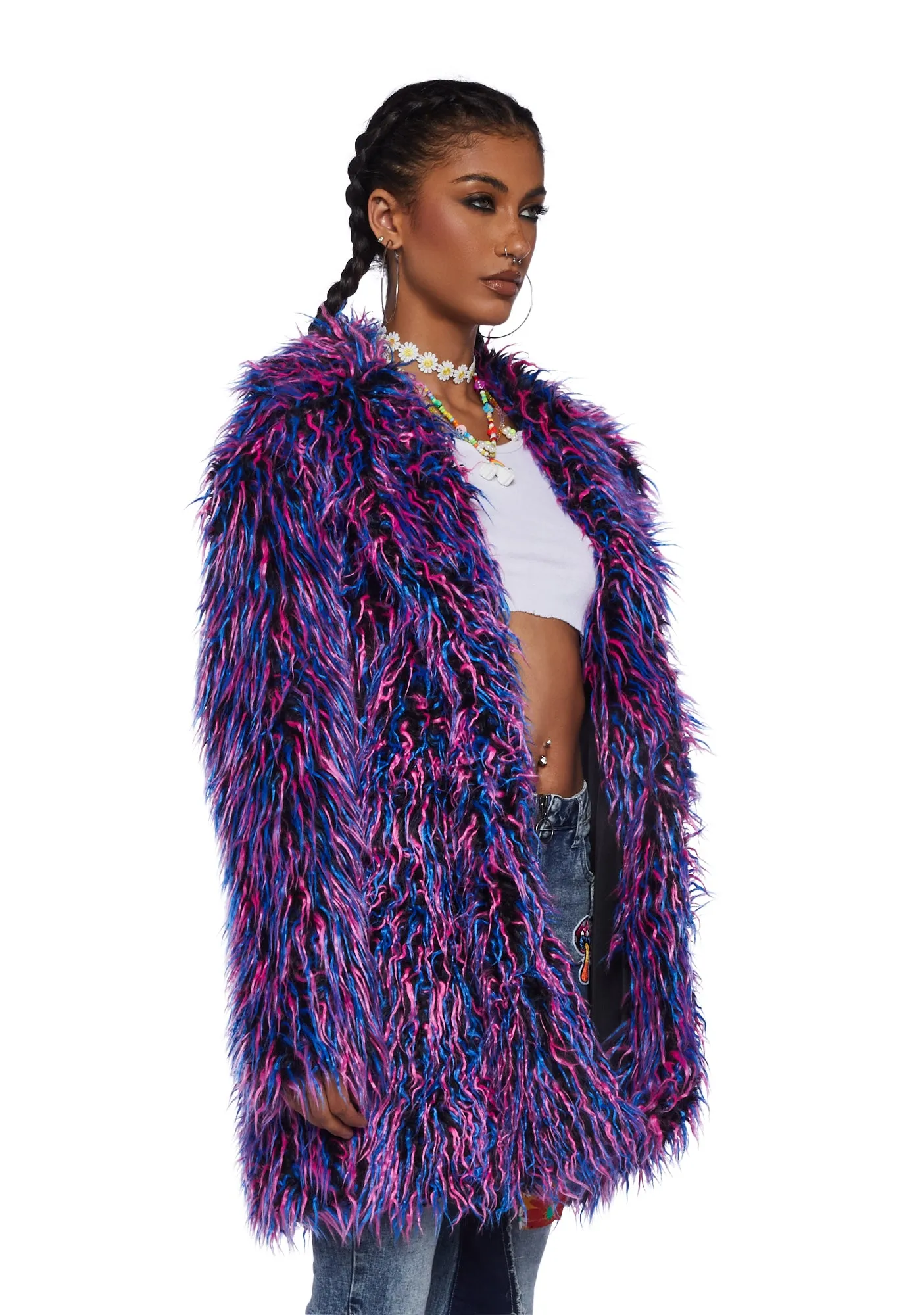 Neon Vibes Faux Fur Coat sold by Dolls Kill product image thumbnail 3