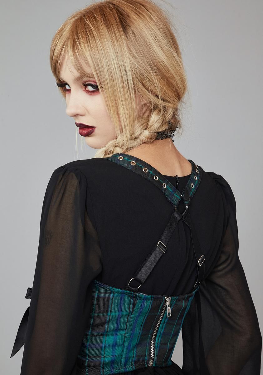 Deathly Bored Plaid Underbust Corset sold by Dolls Kill product image thumbnail 3