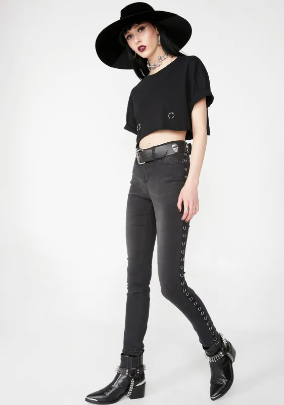 Pierced Veil Skinny Jeans sold by Dolls Kill