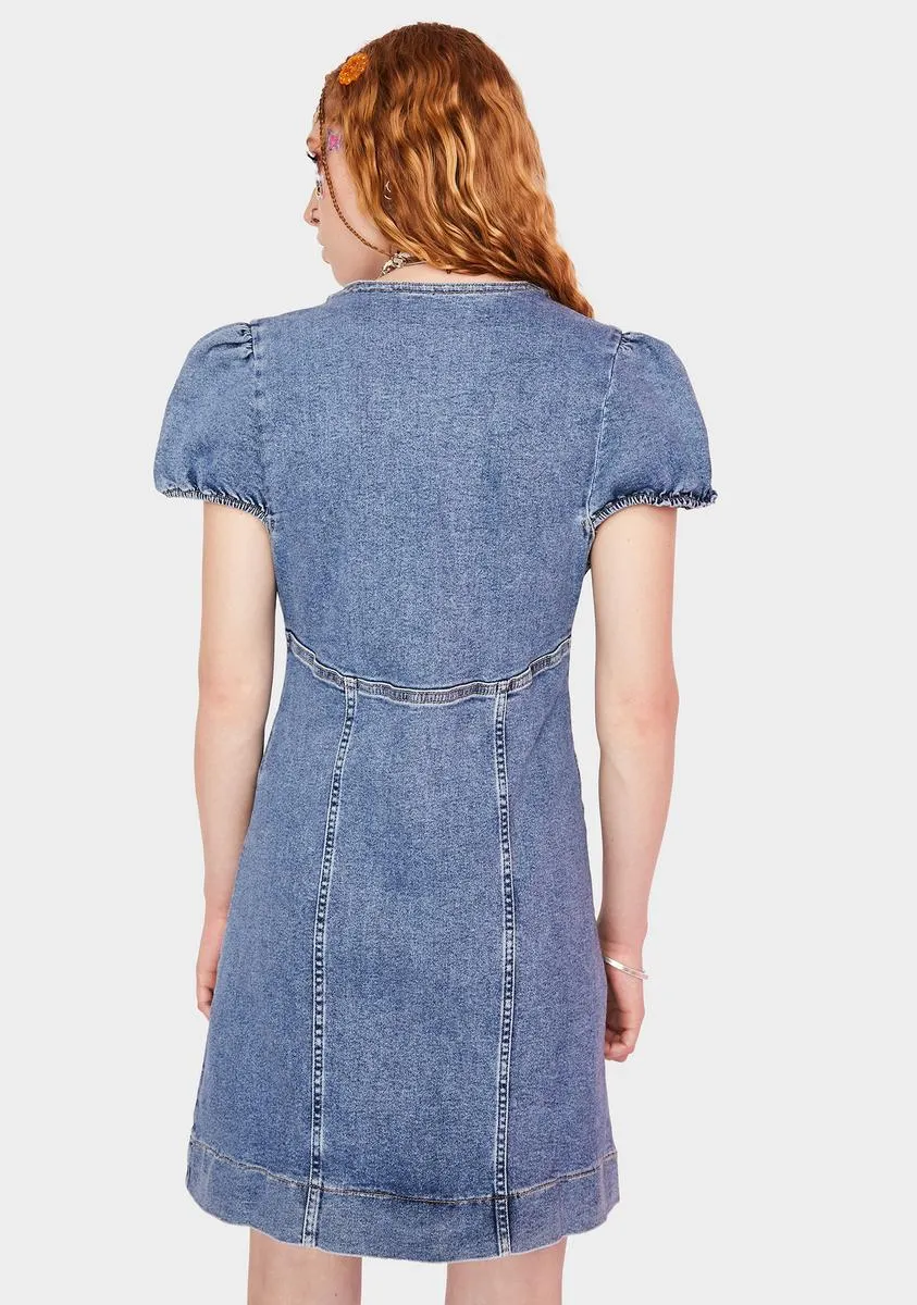 Something Sweet Denim Mini Dress sold by Dolls Kill product image thumbnail 4