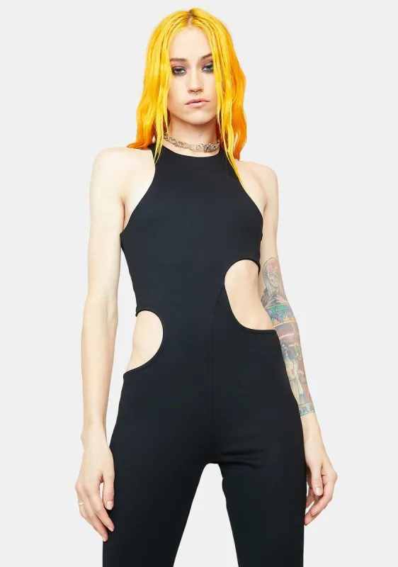 Black Lorel Cutout Jumpsuit sold by Dolls Kill