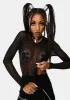 Long Sleeve Fishnet Top sold by Dolls Kill