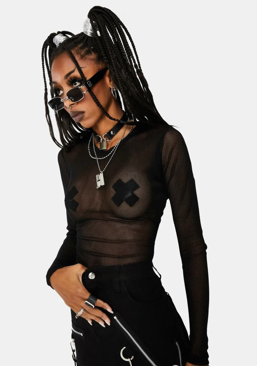 Long Sleeve Fishnet Top sold by Dolls Kill product image thumbnail 2