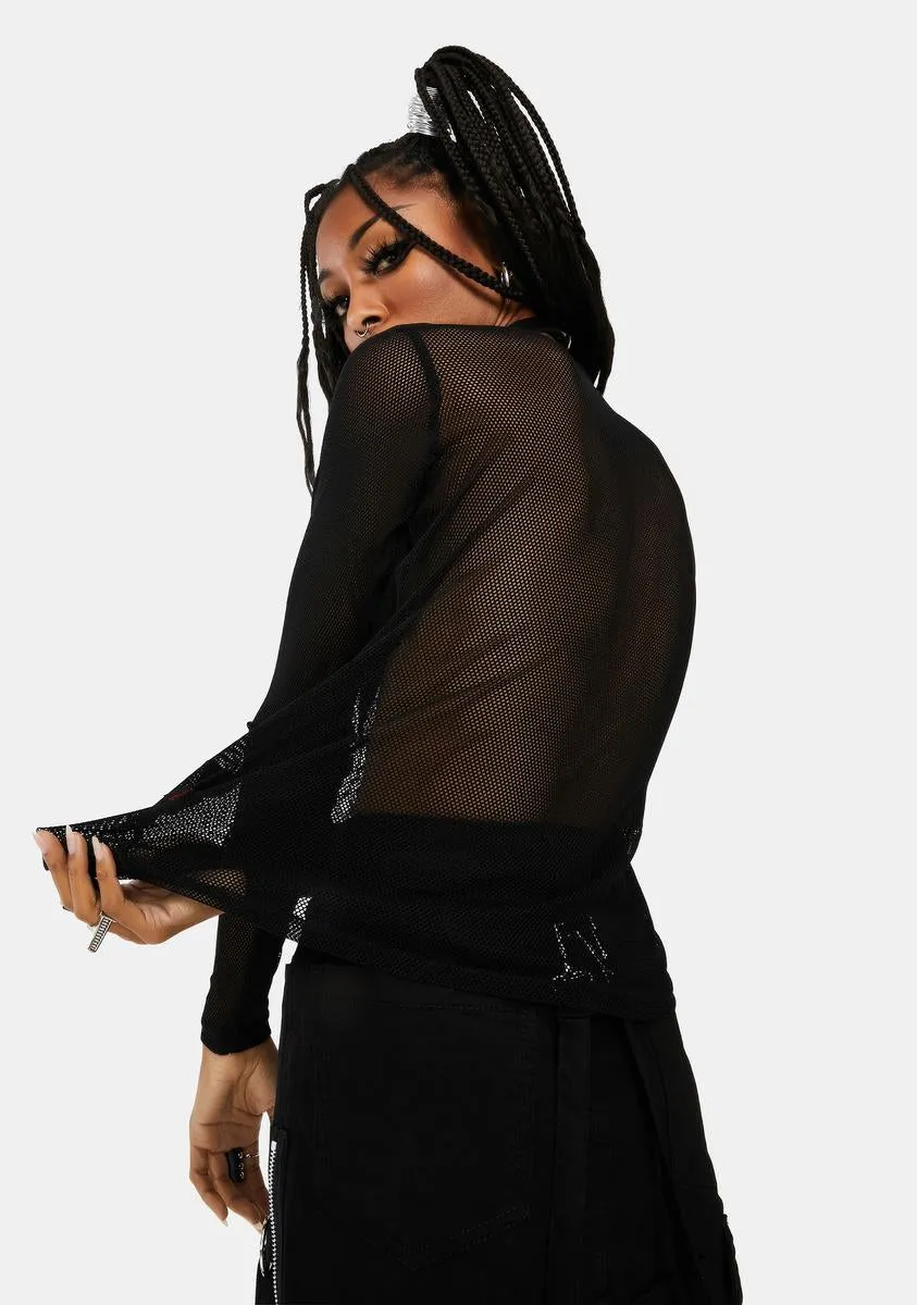 Long Sleeve Fishnet Top sold by Dolls Kill product image thumbnail 4