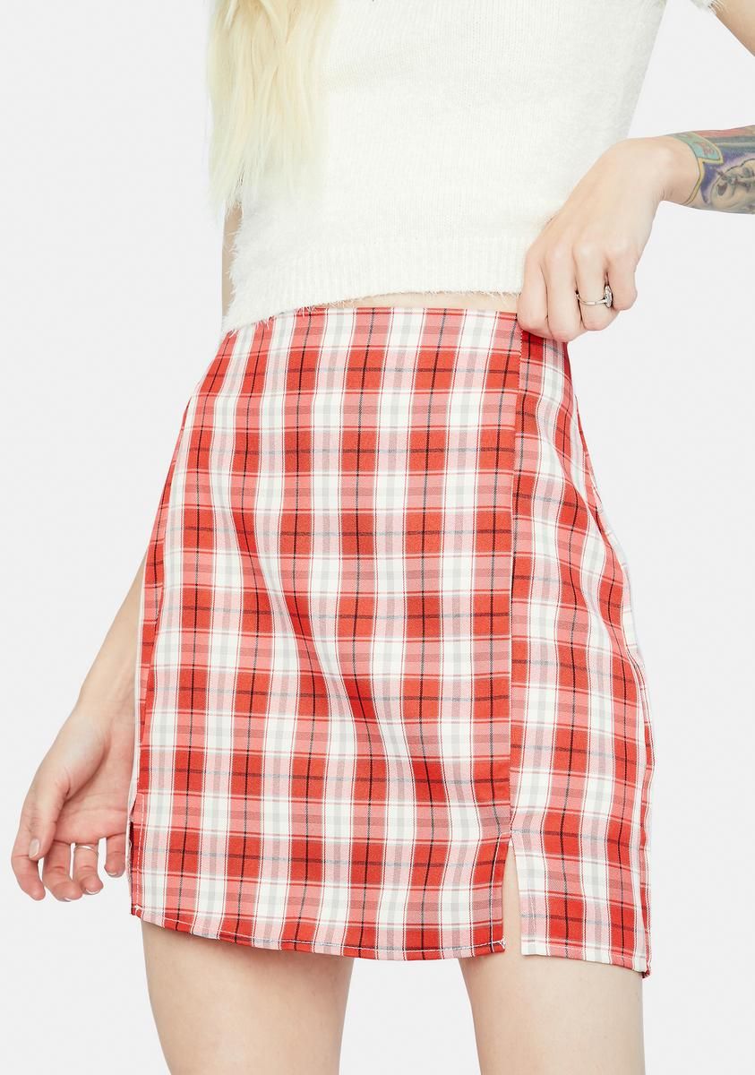 Playful in Plaid Mini Skirt sold by Dolls Kill