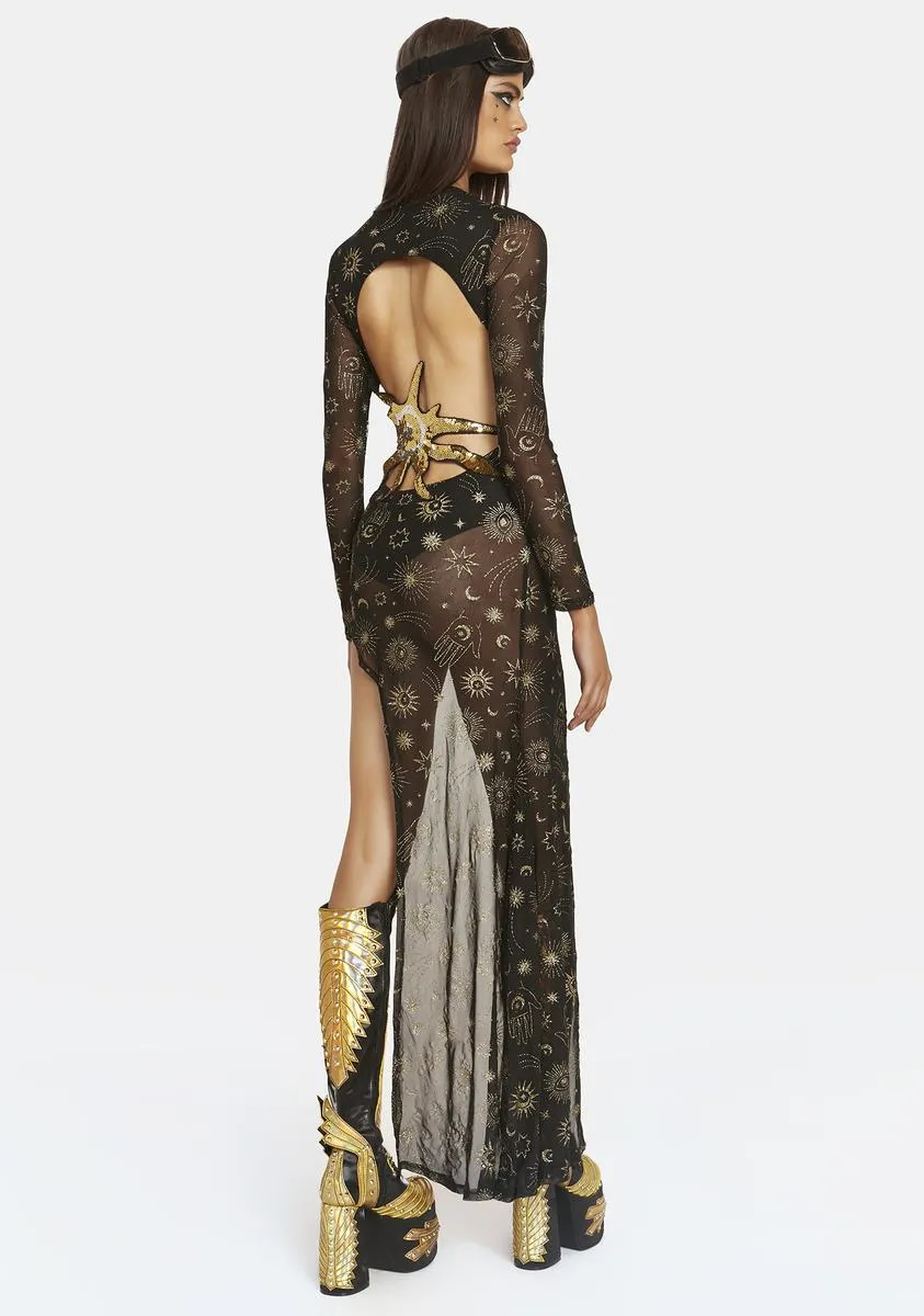 Cosmic Alchemist Mesh Maxi Dress sold by Dolls Kill