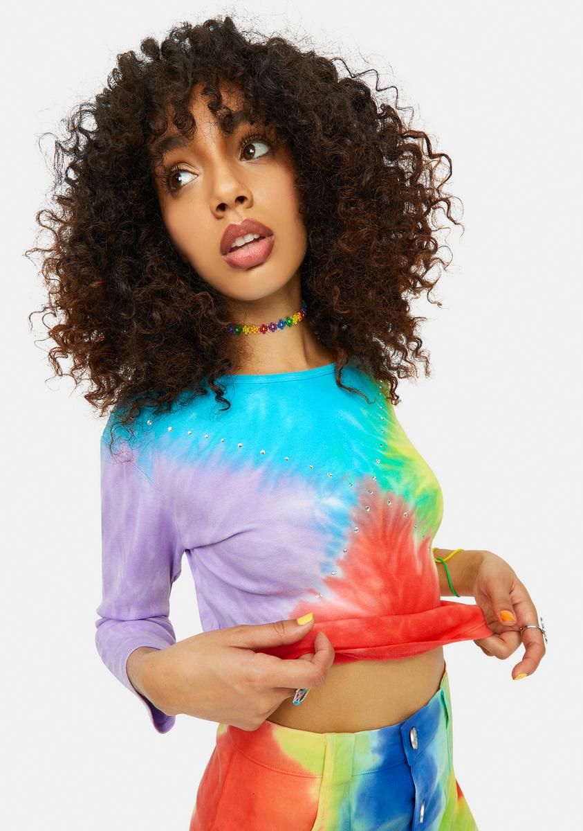 Righteous Mood Long Sleeve Tie Dye Top sold by Dolls Kill product image thumbnail 2