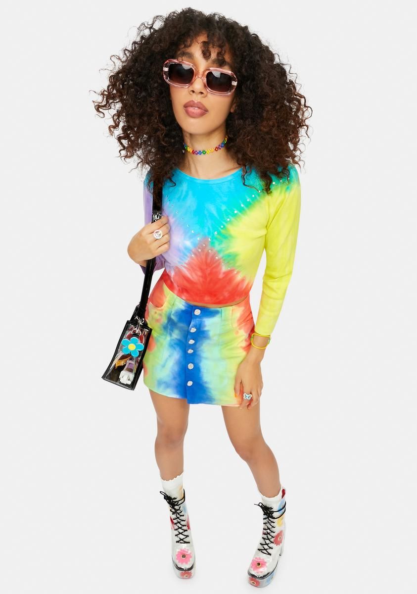 Righteous Mood Long Sleeve Tie Dye Top sold by Dolls Kill product image thumbnail 3