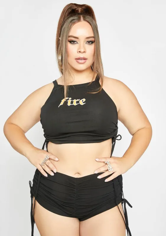 Plus Fire Signs Only Short Set sold by Dolls Kill