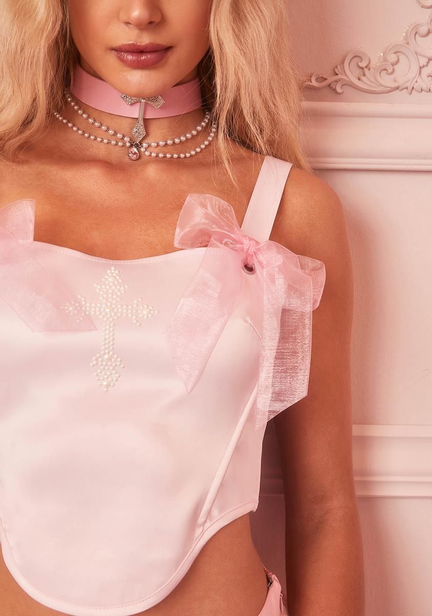 True Beauty Ways Satin Corset Top sold by Dolls Kill product image thumbnail 2