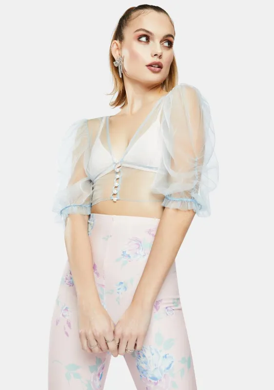 The Elba Puff Sleeve Top sold by Dolls Kill