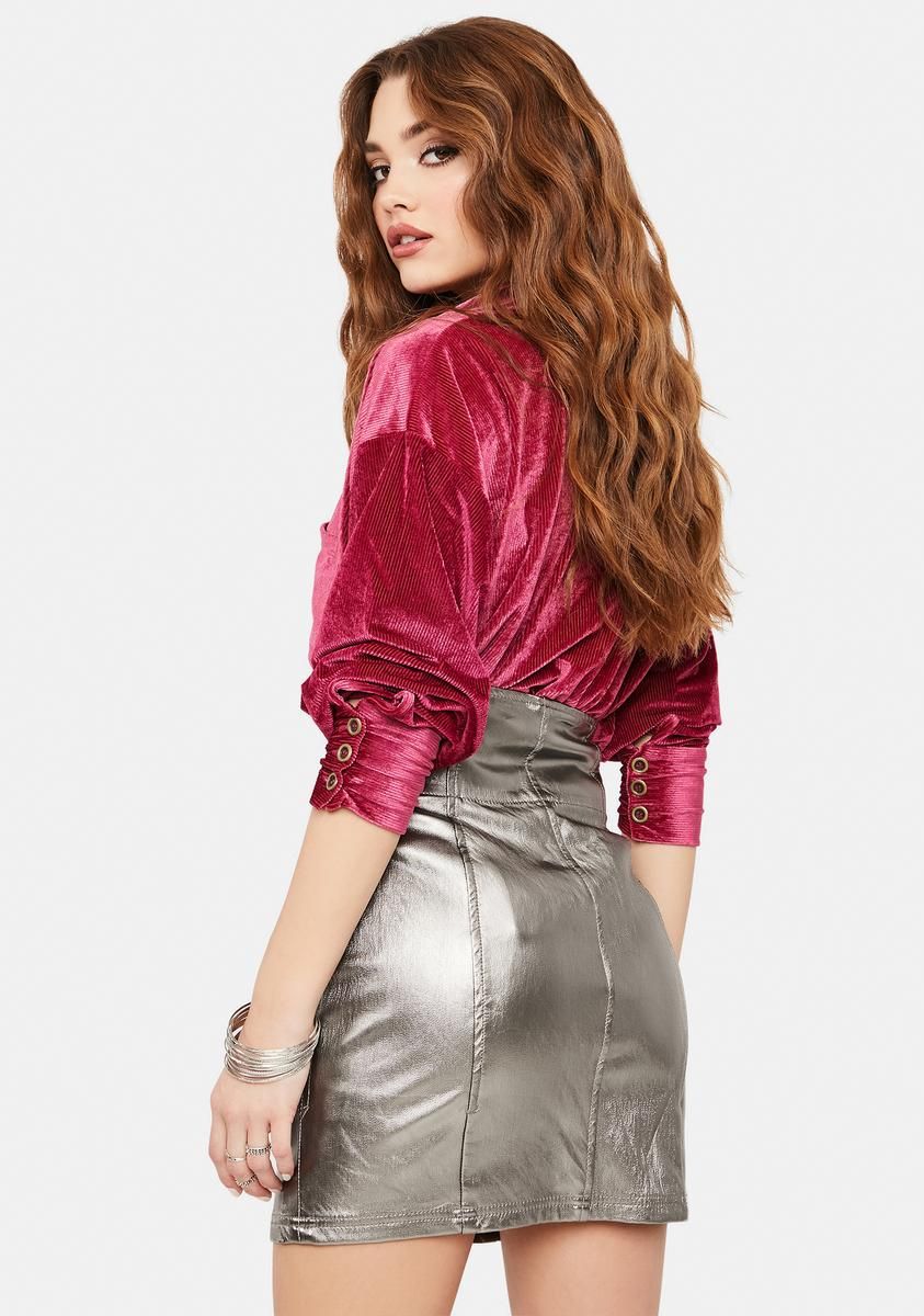Holding Onto A Dream Metallic Mini Skirt sold by Dolls Kill product image thumbnail 4