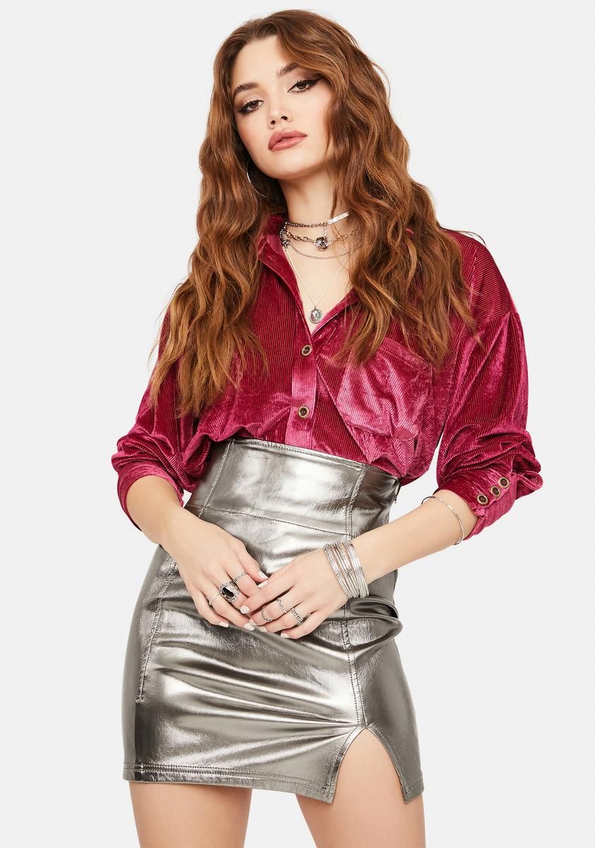 Holding Onto A Dream Metallic Mini Skirt sold by Dolls Kill product image thumbnail 2