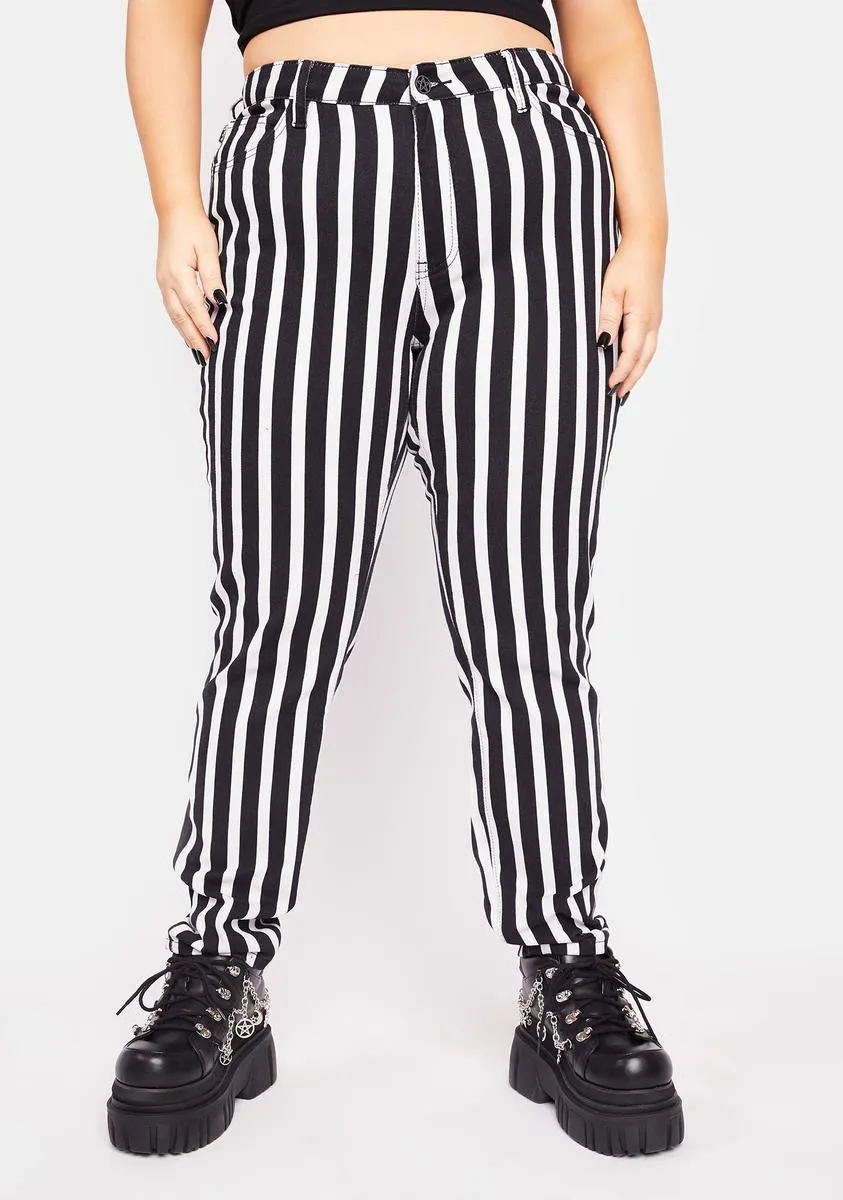 Plus New Idols Striped Skinny Jeans sold by Dolls Kill