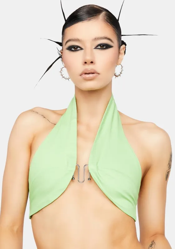 Lime Forbidden Love Crop Top sold by Dolls Kill