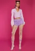Lavender Sassy Ever After Ruffle Shorts sold by Dolls Kill