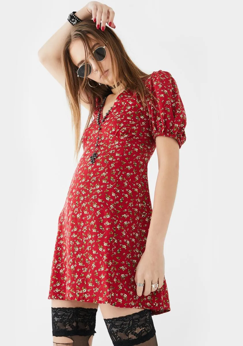 Red Floral Elfira Dress sold by Dolls Kill product image thumbnail 2