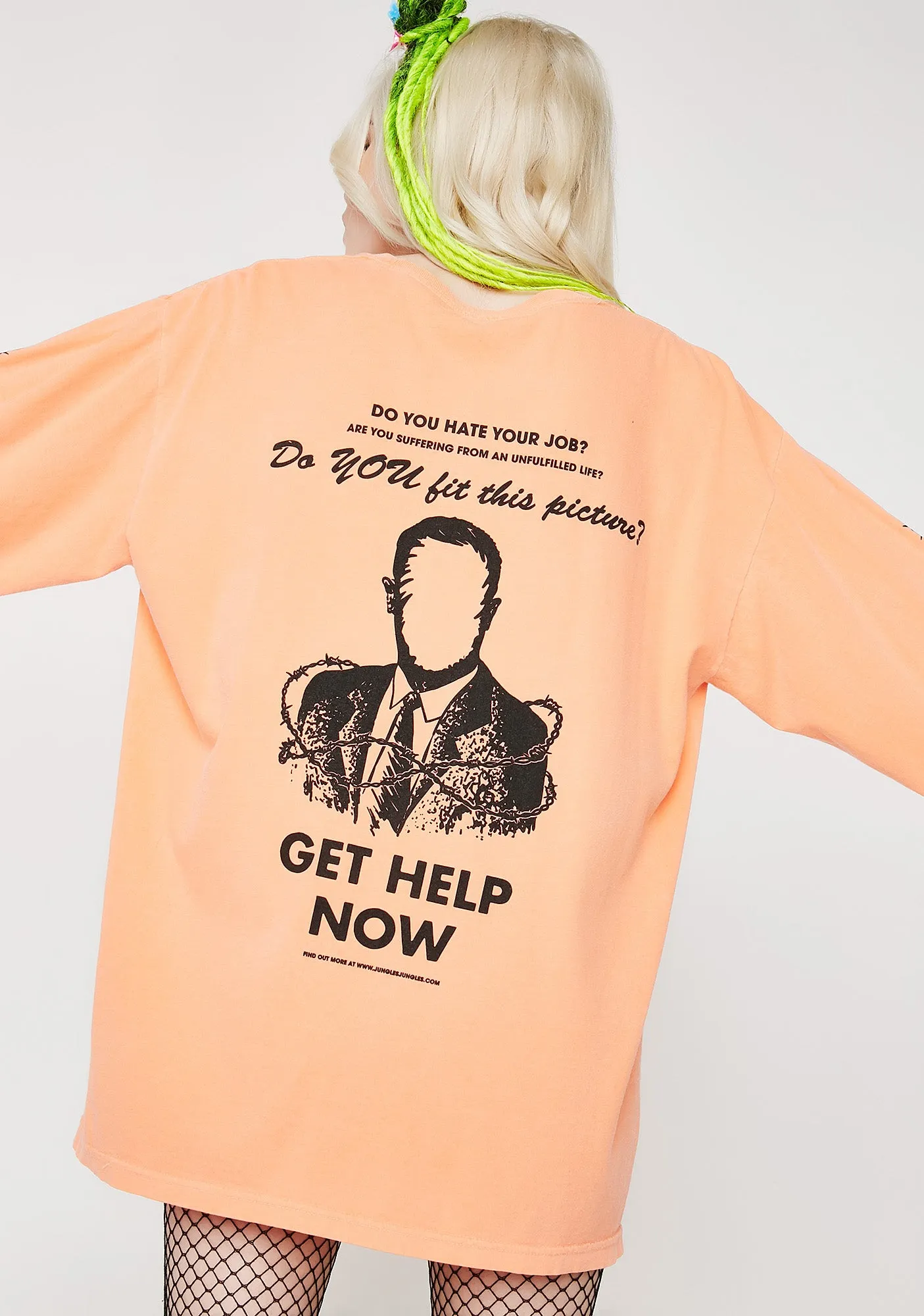 Get Help Now Long Sleeve Tee sold by Dolls Kill