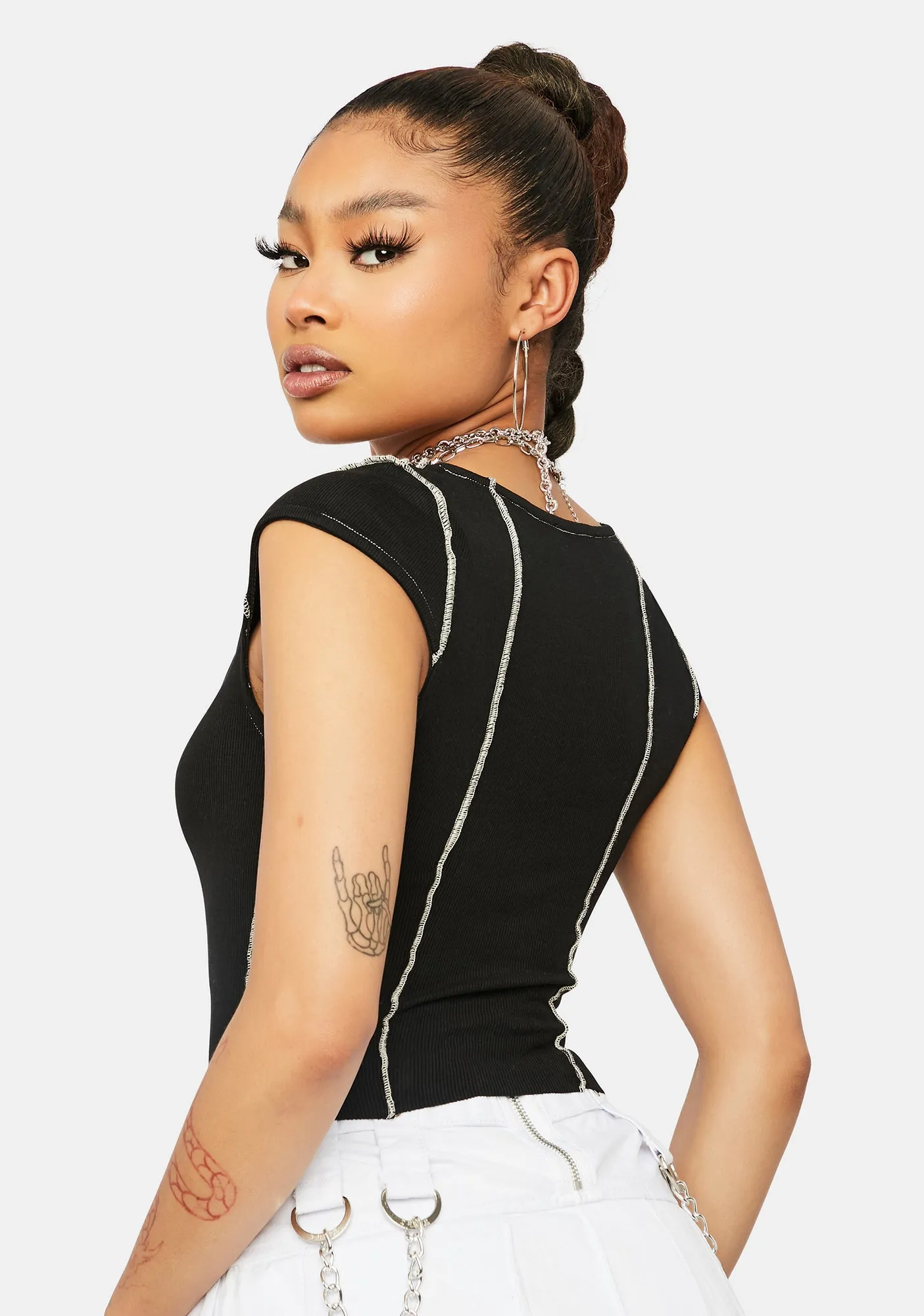 Ur Exposed Cap Sleeve Crop Top sold by Dolls Kill product image thumbnail 4