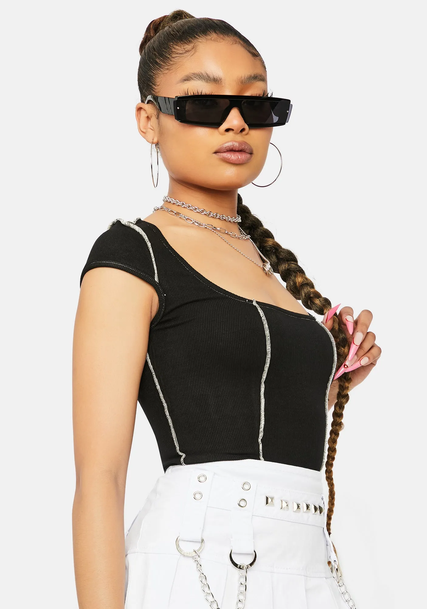 Ur Exposed Cap Sleeve Crop Top sold by Dolls Kill product image thumbnail 2
