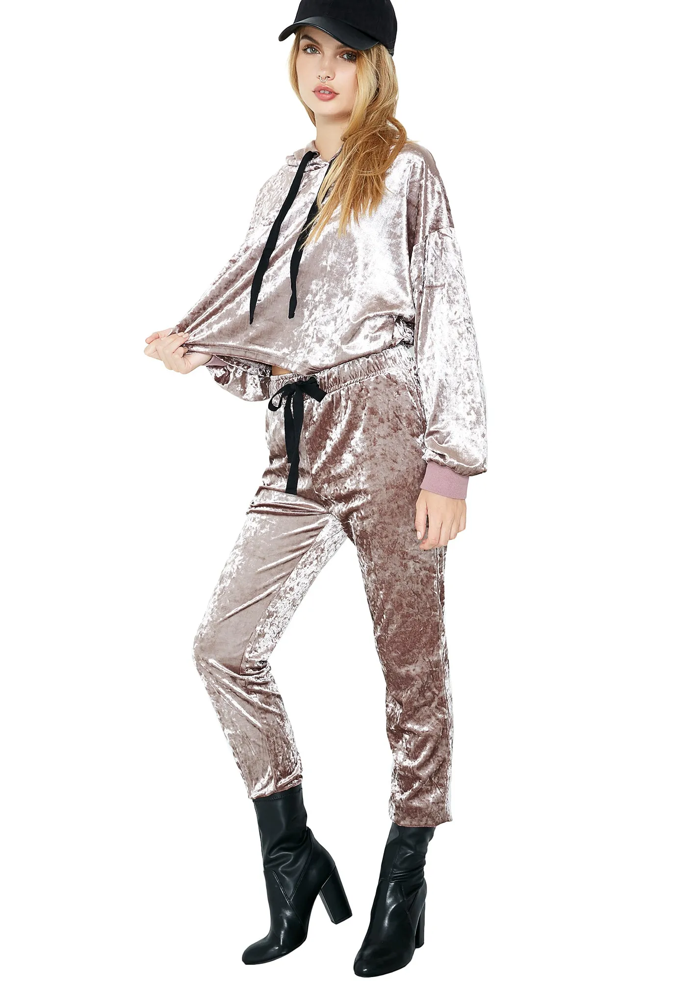 Crushed It Velvet Joggers sold by Dolls Kill product image thumbnail 5