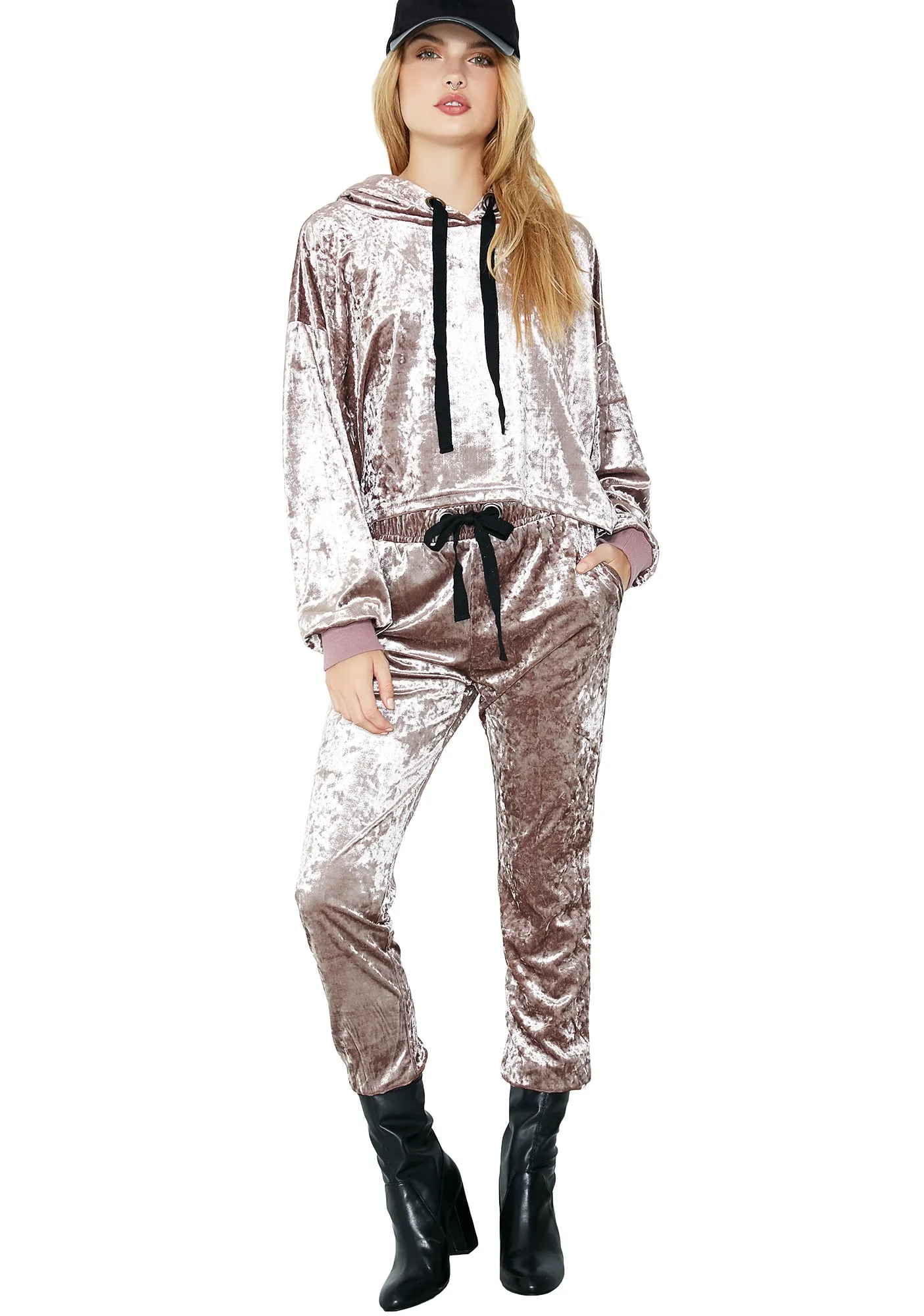 Crushed It Velvet Joggers sold by Dolls Kill product image thumbnail 2