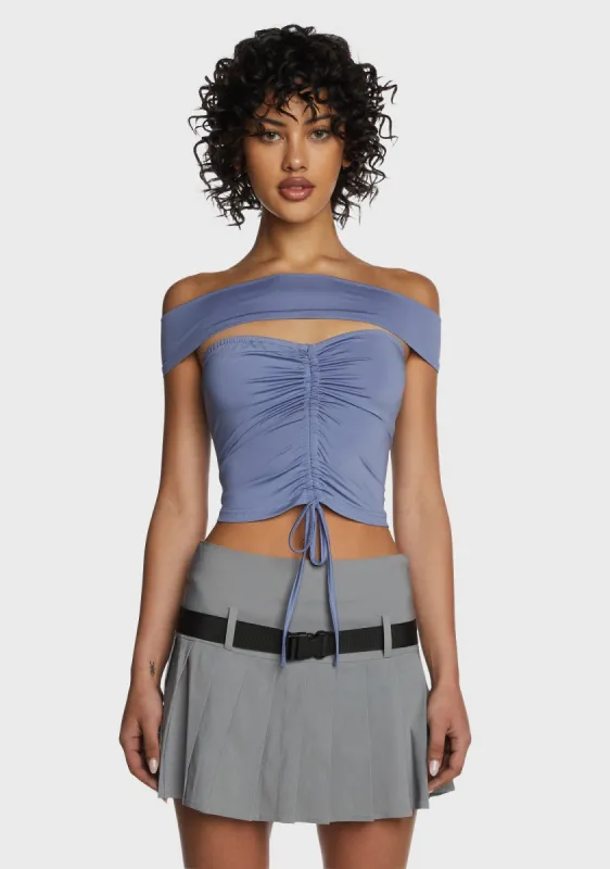 Look Again Crop Top - Gray sold by Dolls Kill