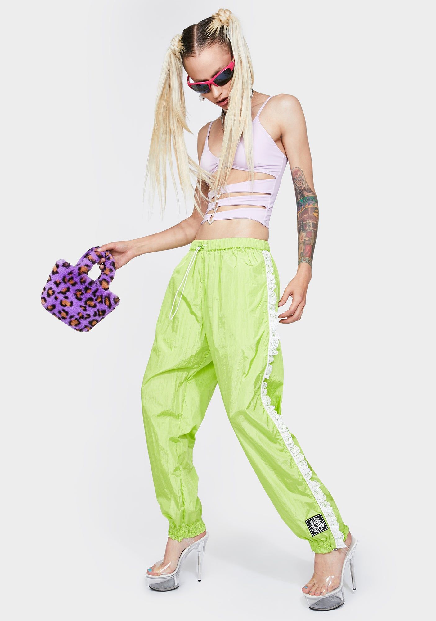 Nylon Girly Track Pants sold by Dolls Kill
