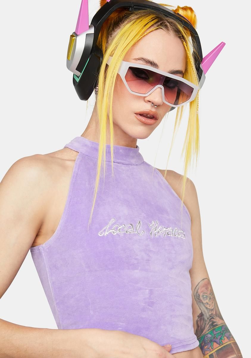 Cyber Princess Velour Crop Top sold by Dolls Kill product image thumbnail 3