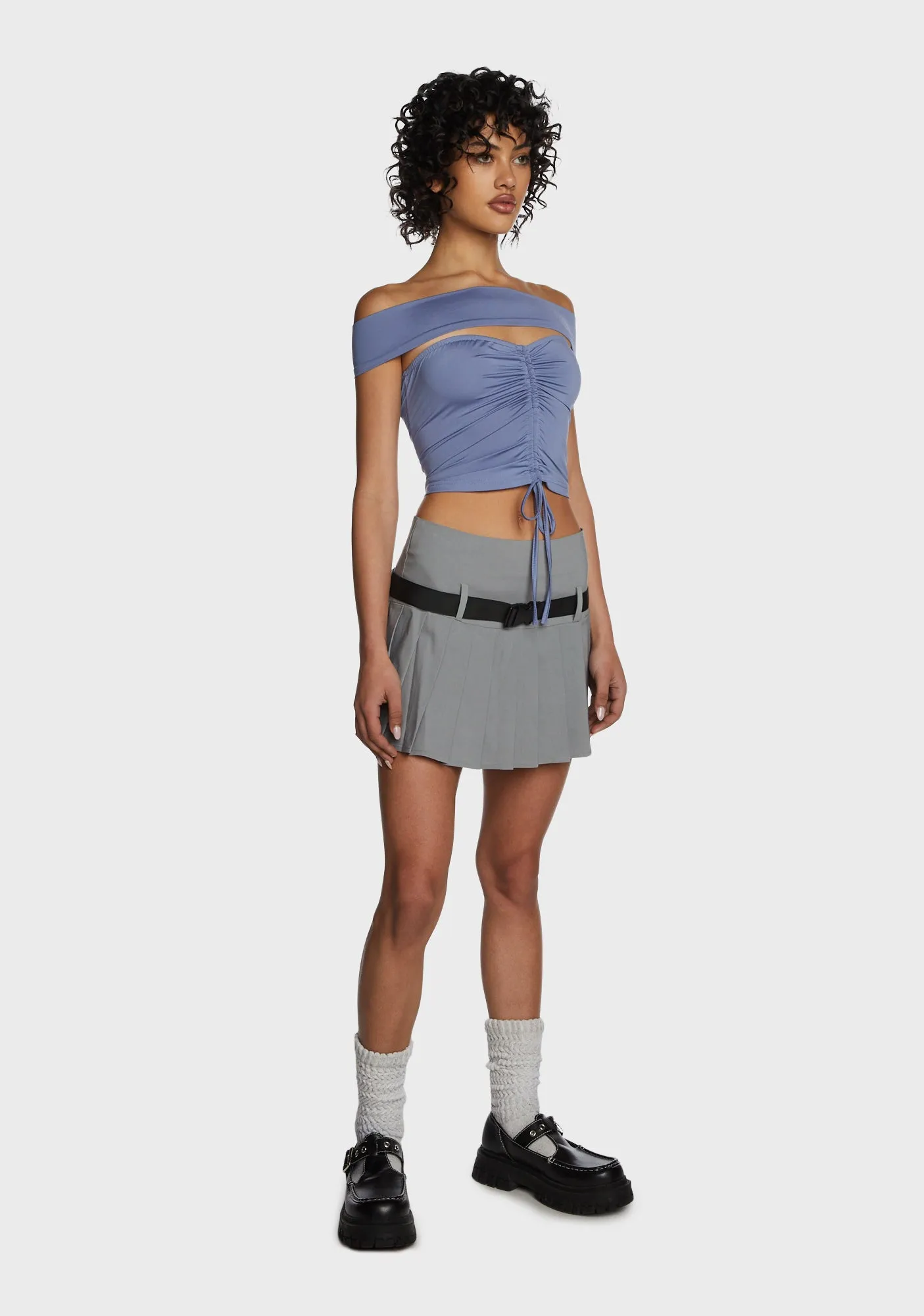 Look Again Crop Top - Gray sold by Dolls Kill product image thumbnail 5