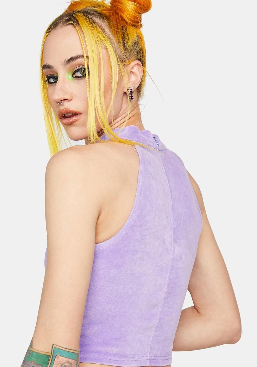Cyber Princess Velour Crop Top sold by Dolls Kill product image thumbnail 4