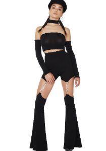 Mya Off-Shoulder Crop Top sold by Dolls Kill