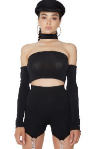 Mya Off-Shoulder Crop Top sold by Dolls Kill