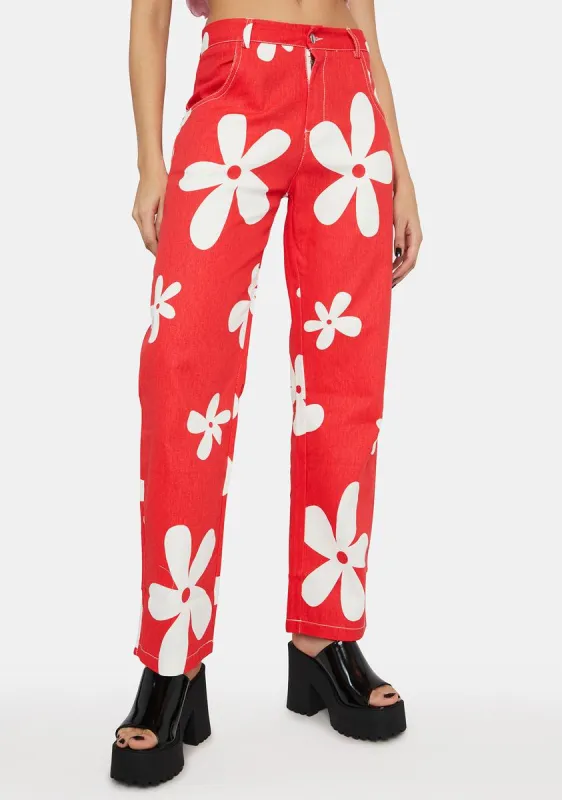 Natural Beauty Daisy Print Pants sold by Dolls Kill