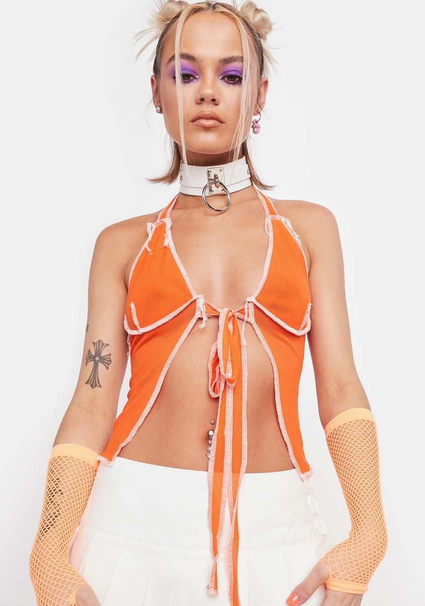 Close To The Line Halter Top sold by Dolls Kill