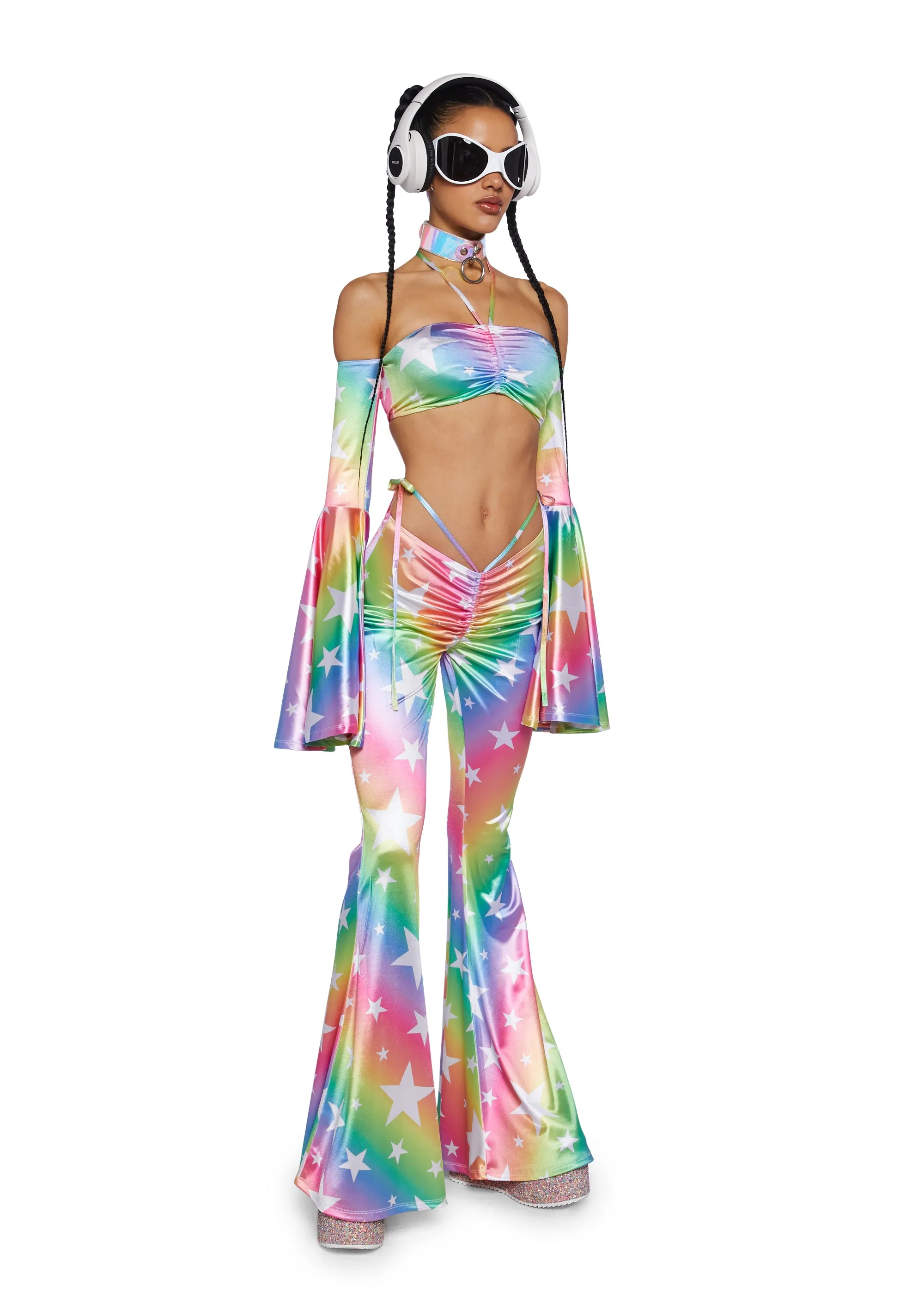 Celestial Stars Super Flare Pant sold by Dolls Kill product image thumbnail 2