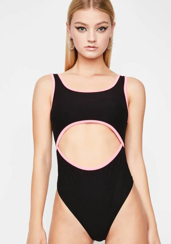 Dark Neon Nocturnal Cut Out Bodysuit sold by Dolls Kill